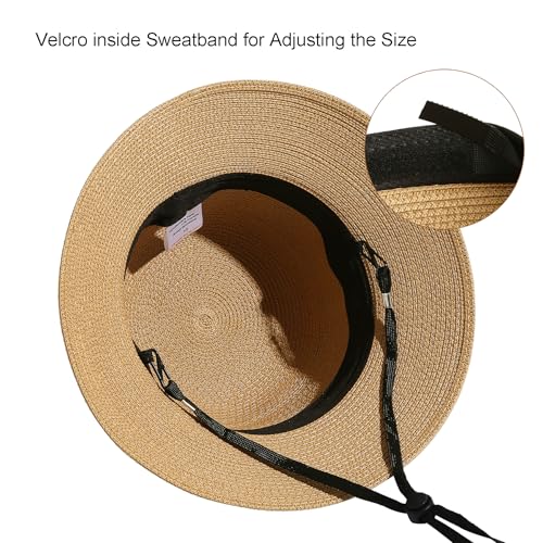 Jastore Little Kids Girls Boys Summer Straw Sun Hat Wide Brim Bowknot Floppy Beach Sun Hat4