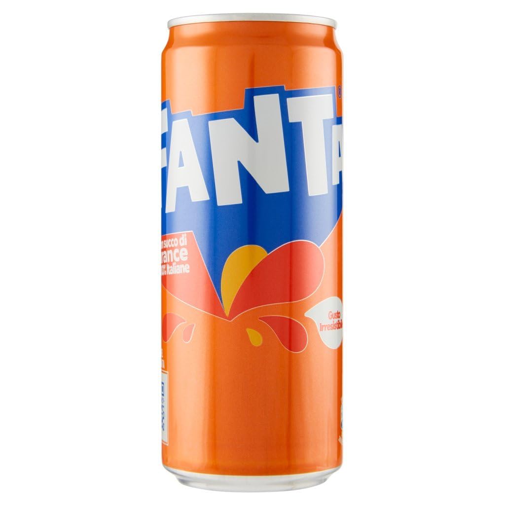 Italian Gourmet Fanta Original Taste Orange bevanda analcolica 72 x 330ml | Con succo d'arancia, ohne Konservierungsstoffe, lattine riciclabili, Gesamtnettogewicht 23,76 L + Kostenlos Polpa 400g
