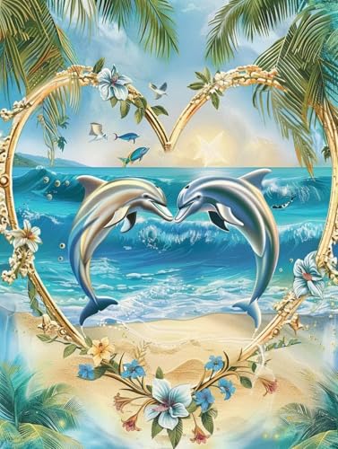Peinture par Numero Dauphin 100x130cm Solution Anti-Stress Décoration Grand Format