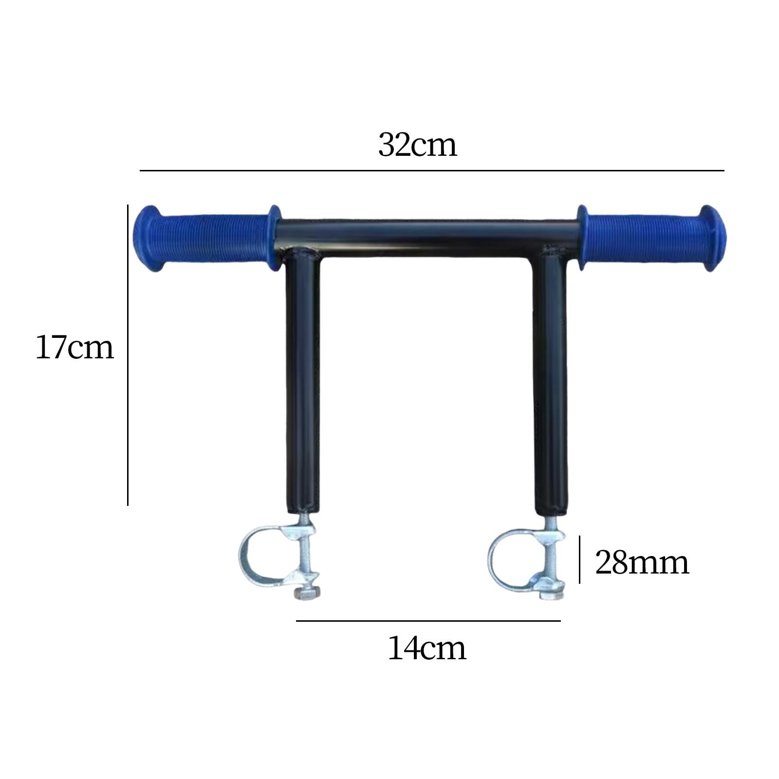 Poignée Extension Barre Universelle pour Landau Barre d'Appui Extensible Remplaçable Poignée Rechange Ergonomique Métal et PP Installation, Bleu 28mm