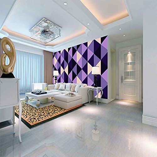 Poster géant auto-adhésif 3D violet toile murale facile DIY - 5