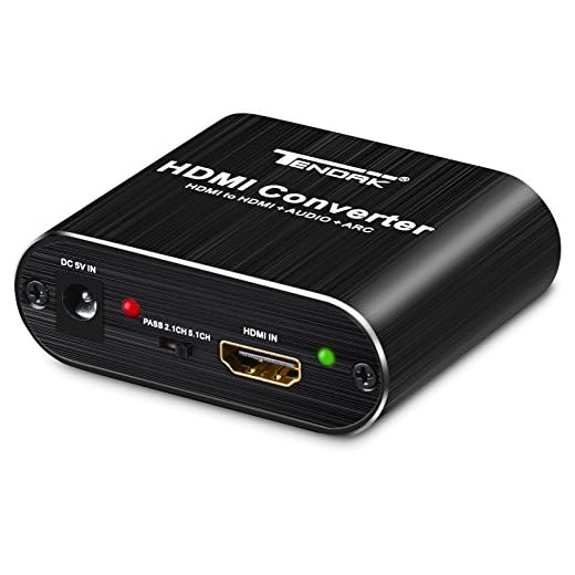 Tendak HDMI Audio Extractor 4K HDMI till HDMI Optical och 3,5 mm stereo audio splitter omvandlare adapter support ARC Function Supports PS4 Pro up till YUV420