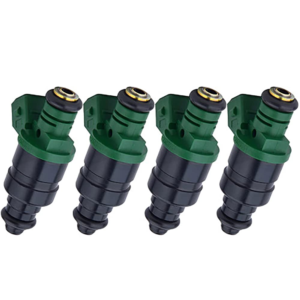 Riloer 4pcs motor de reemplazo de inyectores de combustible, compatible con AUD1 S-EAT S-Koda V0LKSWAGEN, número de pieza 037906031AA, negro + verde