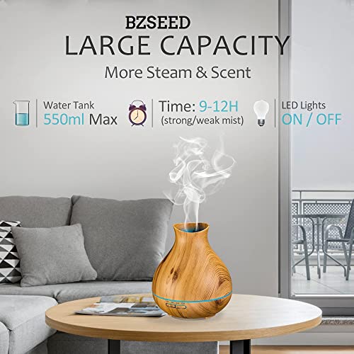 Bzseed Aromatherapy Essential Oil Diffuser,2 Pcs Humidifier With 550Ml Lasting Mist Output Waterless Auto-Off Ultrasonic Diffusers 7 Color Led Lights Cool Mist Humidifier For Large Room, Home #TOP6