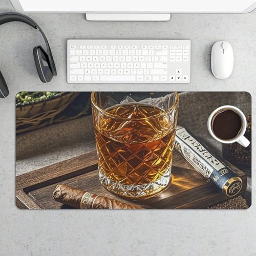 Cigar & Whiskey Desk Mat Non-Slip Rubber Gaming Mousepad miniatura 5