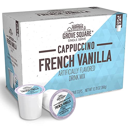 Grove Square Cappuccino, French Vanilla, 24 Count Single Serve Cups #TOP1