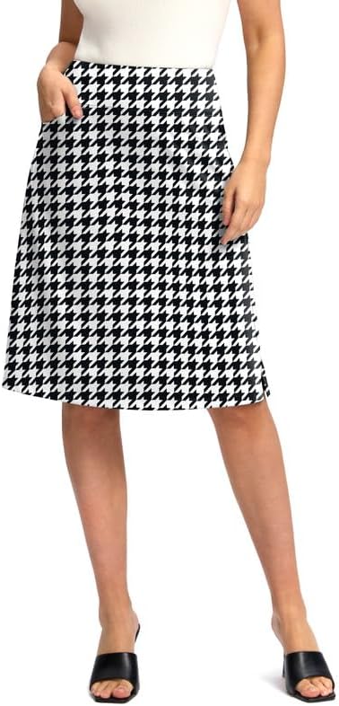 Viodia 25" Knee Length Skorts Skirts for Women with Zipper Pockets Stretchy Modest Aline Midi Skort for Casual Summer Travel