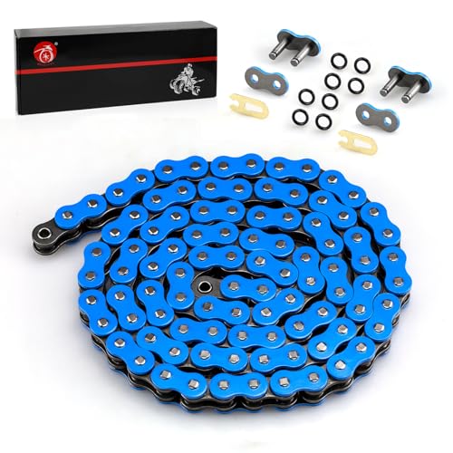 Heavy Duty O-Ring Drive Chain (Blue) Compatible with Yamaha Warrior 350 Raptor 350 700 700R YFZ450 YFZ450R XT250 XT550 YZ100 Outlaw 450 525 QuadRacer LT500R KLT200 KLT250 KE250 KZ200 by MOTO1988 - Image 4