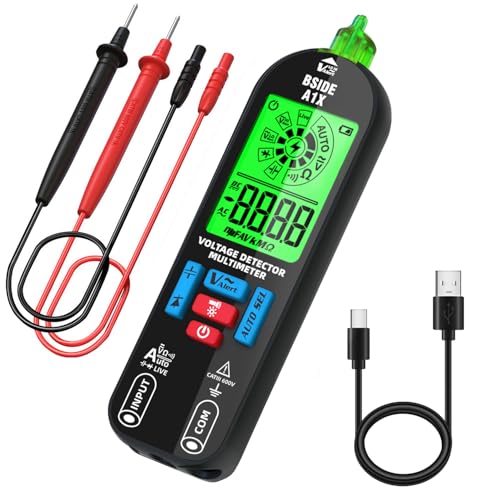 Image of BSIDE Smart Digital Multimeter Tester Rechargeable Electrical Voltmeter Capacitance Diode Continuity Resistance Live Check AC DC Voltage Tester