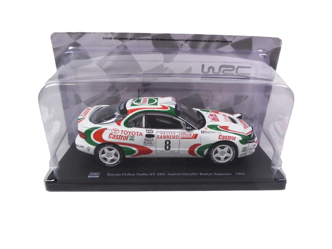 OPO 10 Voiture Miniature reproduite à l'échelle 1/24 Compatible pour Toyota CELICA Turbo St 185 - Auriol - Rallye Sanremo 1994 - RVQ08