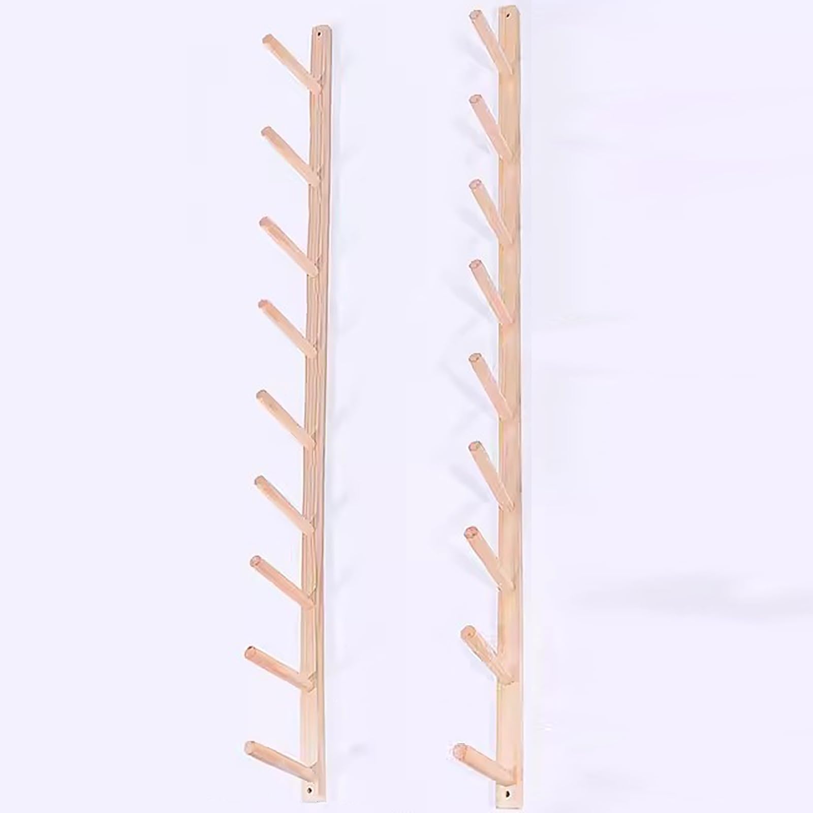 Soporte para Esterilla de Yoga, Soporte de Pared de 9 Niveles para Esterilla de Yoga - Estante de Madera Comercial para Rodillos de Espuma y esterillas de Fitness - Ideal para casa, Estudio,