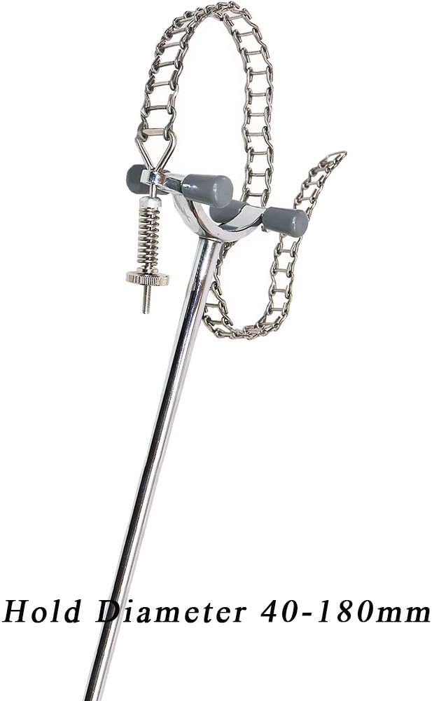 LabZhang Lab Chain Clamp with Adjustable Bosshead Clamp Holder | Lab Chain Clamp with Adjustable Bosshead Clamp Holder,Nickel-Plated Zinc, 40-180mm Holding Size, 300mm Overall Length