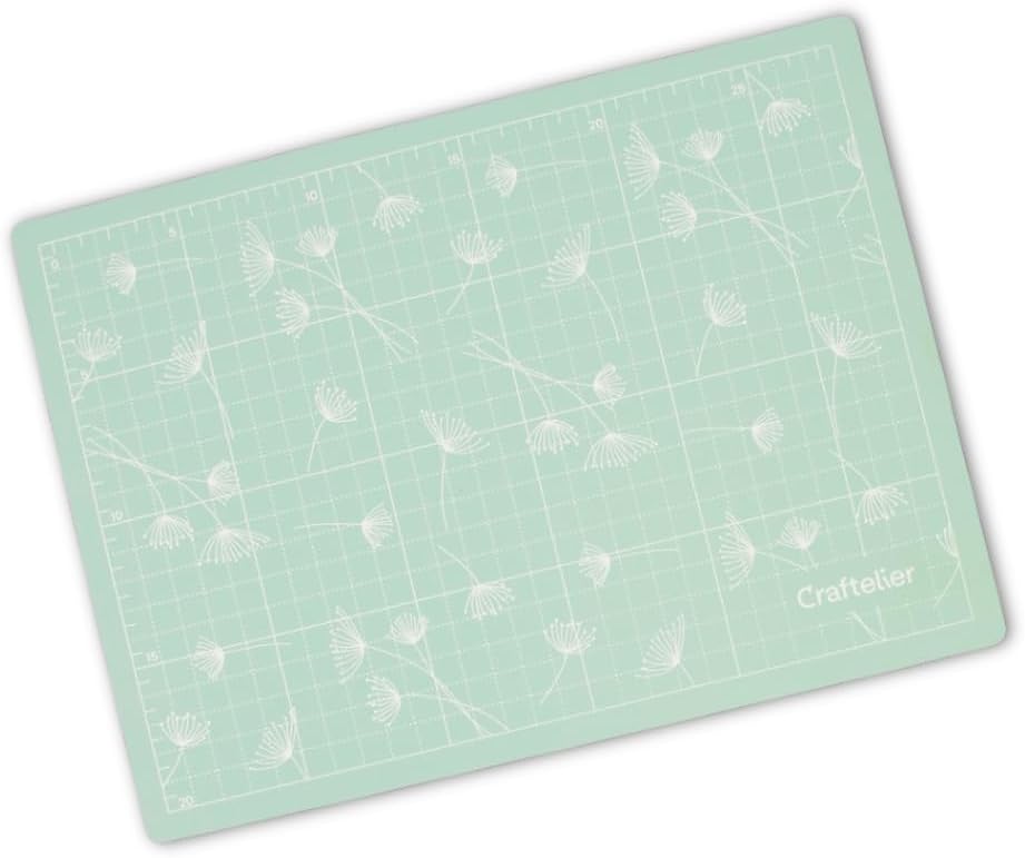 Self Healing Cutting Mat Portable A4 Cutting Board for Crafts and Sewing | Grid and Anti-slip Surface | Size 28 x 20 cm) 8 x 12