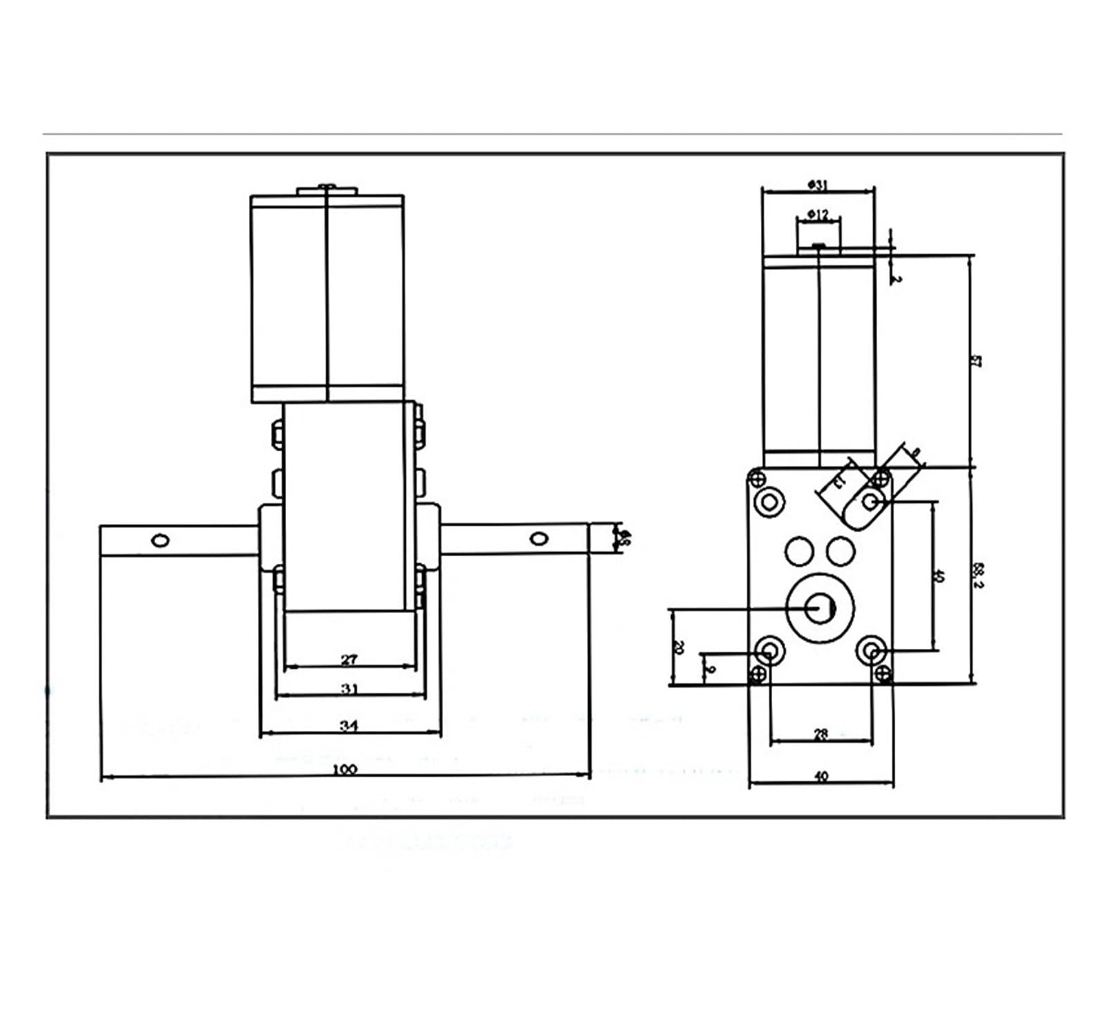 Motor de Engranaje helicoidal CC A58SW31ZYSK 6V 12V 24V DIY Bastidor automático 8MM Motor Modelo autoblocante de Doble Eje(16RPM,2480-24V)