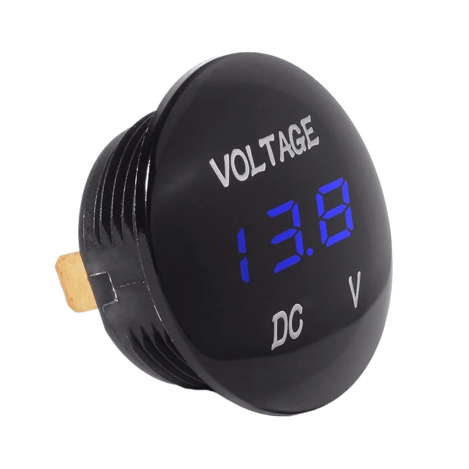 Voltímetro con pantalla Digital Universal, medidor de voltaje impermeable LED for motocicleta, Auto y camión, CC de 12V-24V, 1 ud.(Orange Light)