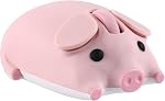 Souris Bluetooth, 2.4G Cochon de caricature mignon de souris double mode (Bluetooth ou 2.4 Récepteur GHz) Souris informatique 1200DPI Souris silencieux pour ordinateur portable/Notebook/iPad/PC/Mac/Chromebook Office Home(Pink)