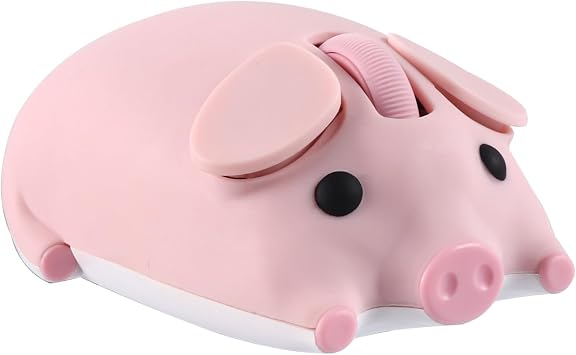 Bluetooth Mouse, 2.4G Mice Cute Cartoon Pig Dual Mode Bluetooth or 2.4 GHz Receiver Computer Mouse 1200DPI Silent Clisks for Laptop/Notebook/iPad/PC/Mac/Chromebook Office HomePink