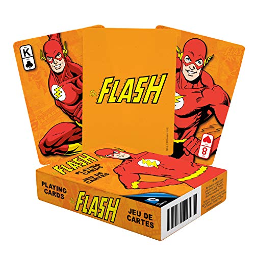 AQUARIUS DC Comics Flash Playing Cards - Flash Themed Deck of Cards for Your Favorite Card Games - Officially Licensed DC Comics Merchandise & Collectibles - Poker Size with Linen Finish