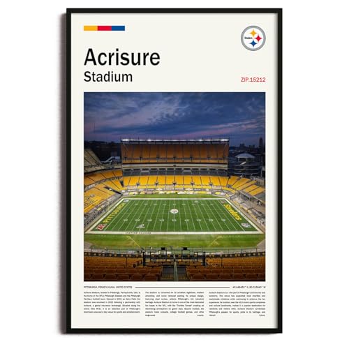 (Unframed 11"x17") AcrisureStadium Canvas Print – Pittsburgh Home Field Wall Art for Steelers Fans, Sports poster for Game Room or Man Cave Decor
