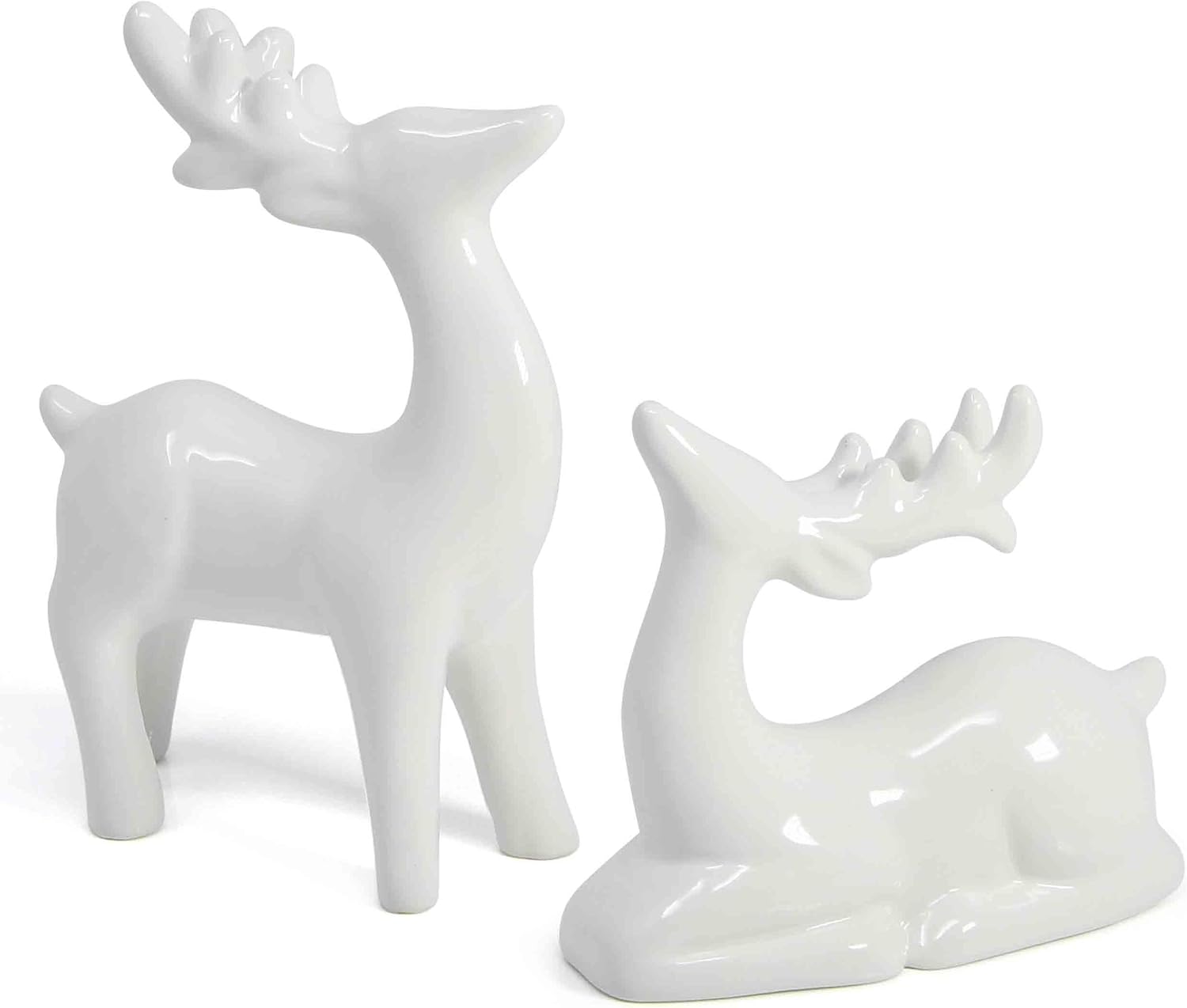 Gift Boutique Porcelain Christmas Reindeer Figurines 2 Pack Mini Animal Deer Statues for Holiday Tabletop Mantel Shelves & Fireplace Décor Accents Gift Boutique Porcelain Christmas Reindeer Figurines 2 Pack Mini Animal Deer Statues for Holiday Tabletop Mantel Shelves & Fireplace Décor Accents