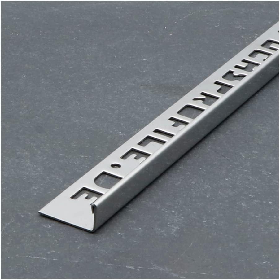 Fuchs Tile Trim Premium 20 mm Straight Edging Made of V2A Stainless Steel in Brilliant Modern Tail Rim Edge protection1 x 2,5 m