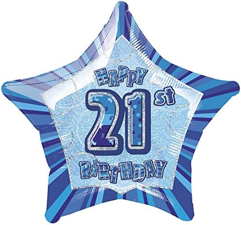 Unique Party 55433 - 66cm Hanging Swirl Glitz Blue Birthday Decorations, Pack of 6