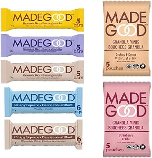 MadeGood Variety Pack (37 Count) Granola Bars, Granola Mini Packs, & Crispy Squares