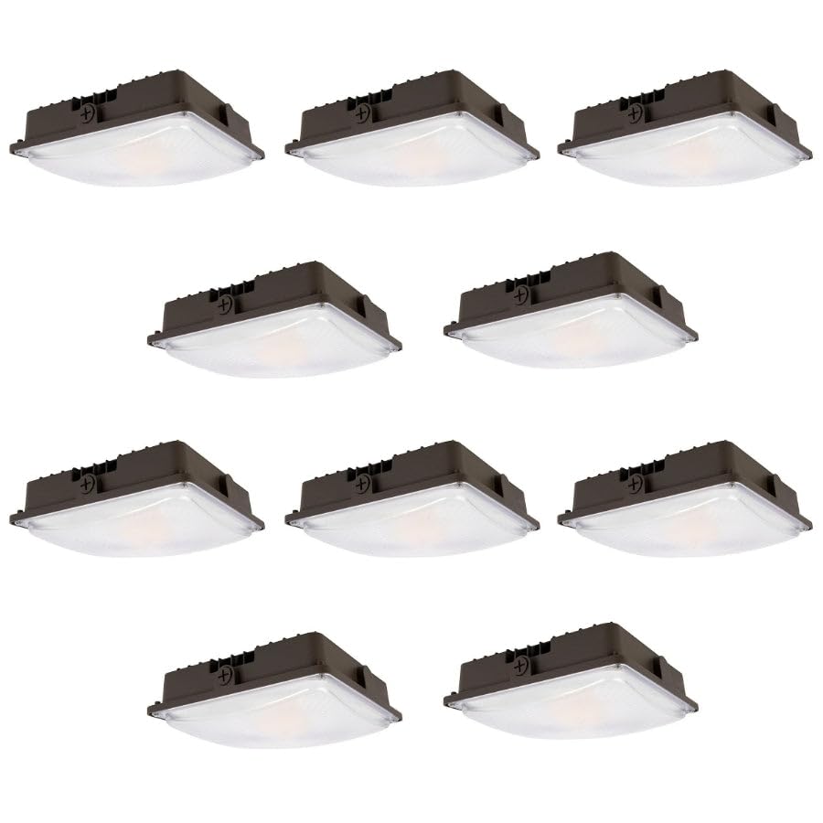 75W LED Canopy Light 9750 Lumens 5000K Daylight IP65 Waterproof Outdoor Fixture 120 277V Ceiling Mount for Gas