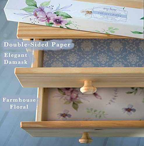Scented Drawer Liners For Dresser 8 Sheets, Cabinet Liners For Shelves, Double-Sided Pattern Shelf Paper, Non Adhesive Shelf Liners For Bathroom (Linen Scent) 16.5In X 22.8In #TOP2