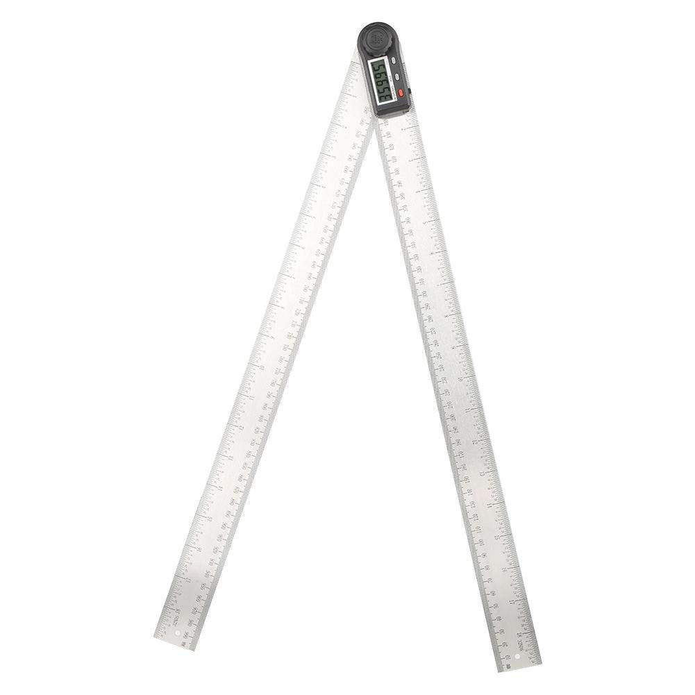 Règle d'angle d'affichage numérique, jauge d'angle électronique 2 en 1 avec bouton de verrouillage 0-360 ° Règle de travail du bois Rapporteur d'angles multifonction(500mm)