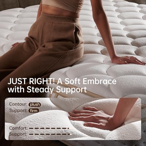 | 12 Inch Queen Mattress | Medium Firm | Gel Memory Foam Hybrid Mattress with Individual Pocket Spring| Maxium Support | Queen Size Mattresses in a Box | Pressure Relief | - Image 3
