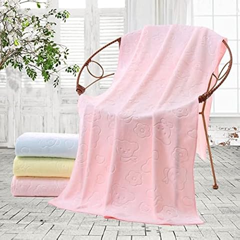 ZJRLY Large bath towel household adult children soft absorbent adult children bath towel not cotton factory children's bath towel pink Cover