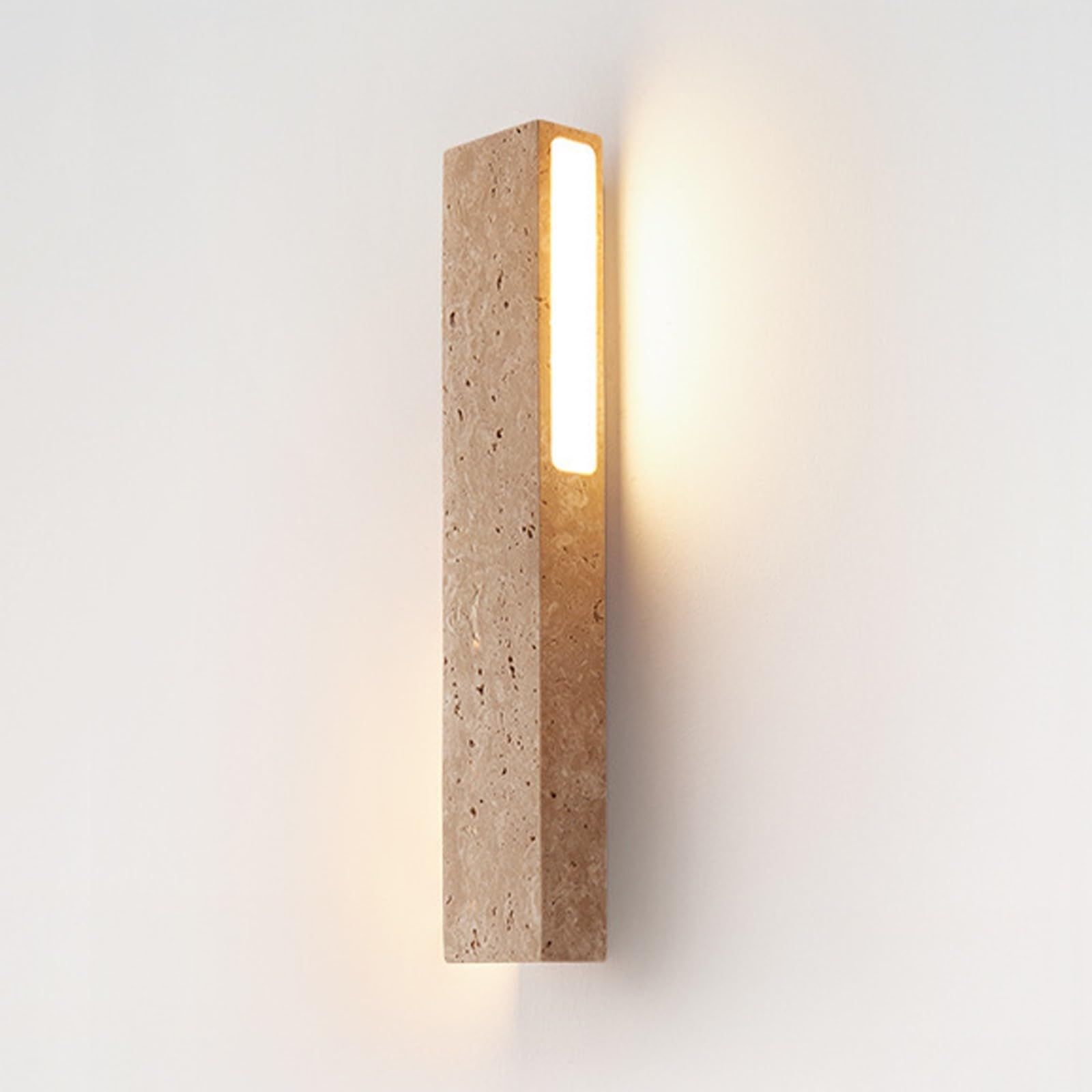 ITOSUI LED Wall Sconce Travertine Wall Light Fixture Natural Stone Wall Lamp, Minimalist Linear Wall Sconces Lighting Fixture, 20W 3000K Wall Lamps for Living Room Hallway