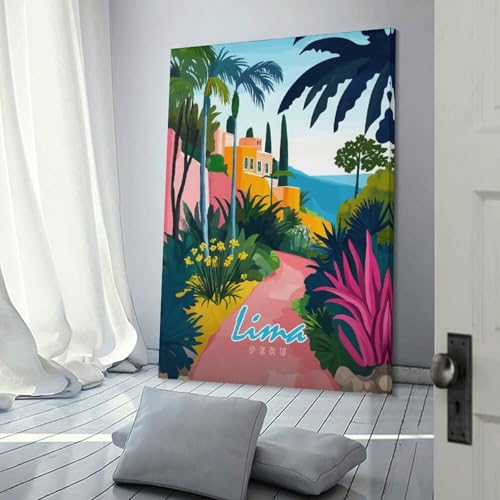 Tableau sur toile Lima Peru œuvre d'art murale moderne 60x90cm