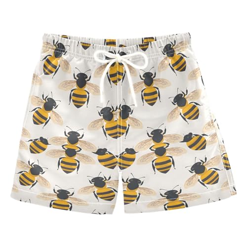 ALAZA Bee Cartoon Boys Quick Dry Beach Board Shorts Kids Swim Trunks Bathing Suit Swimsuit 4T Multicolor