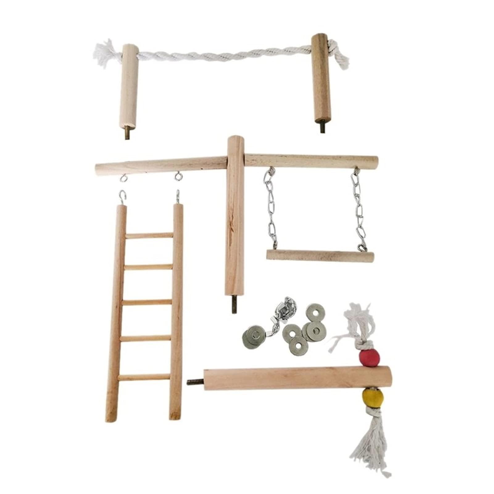 Vogelspielzeug Papagei Kletterleiter Swing Toy Natürliche Holz Vogel Conure Käfig Stehen Seilstange