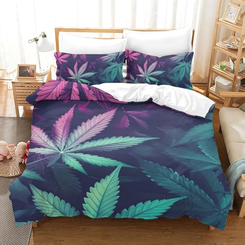 Parure de lit feuilles de palmier 140x200 microfibre 3 pcs - 2
