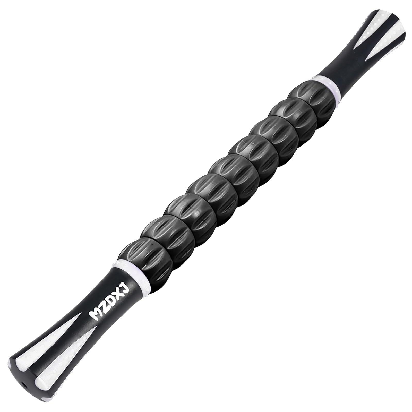 Muscle Roller Massage Roller Stick- Deep Tissue Fascia Blaster for Myofascial Pain Relief, Lymphatic Drainage &amp; Body Sculpting, Handheld Physical Therapy &amp; Recovery Tool (White Black)