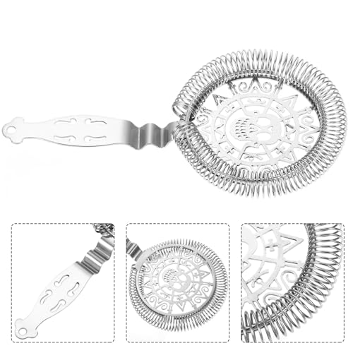 Colador de cócteles de acero inoxidable resistente con diseño compacto 8