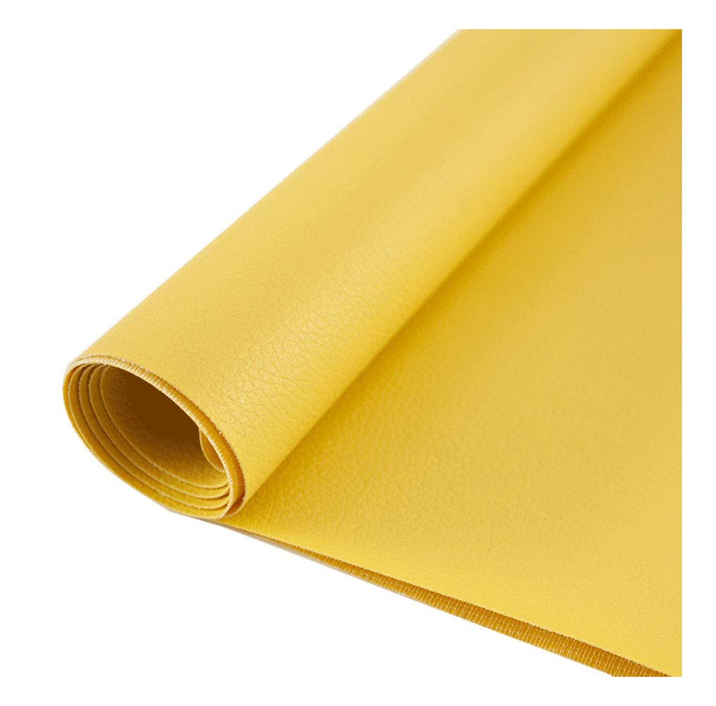 Tissu similicuir de tapisserie texturé jaune - Matière imitation cuir haut de gamme