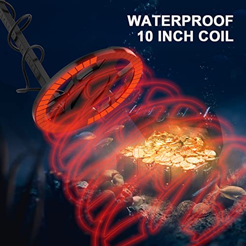 Metal Detector For Adults, Professional High Accuracy Waterproof Gold Detector With Lcd Display, 10" Coil Adjustable Metal Detector For Treasure Hunting, 5 Modes, Advanced Dsp Chip #TOP5