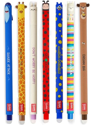 Set de 7 bolígrafos de gel borrables Legami