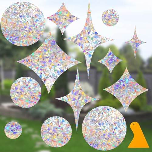 Image of DELLAN 42 Pcs Window Clings Decals to Prevent Birds Strikes, StarRound