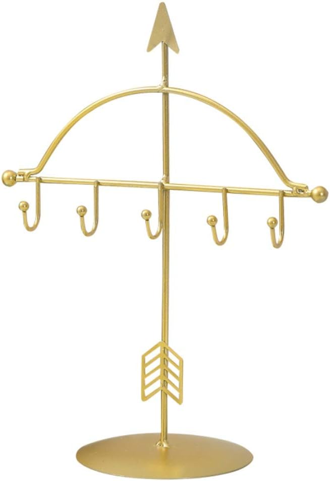 Desktop Key Hook Metal Jewelry Display Stand, Bedroom Decoration Creative Decoration (Color : Black) (Gold)