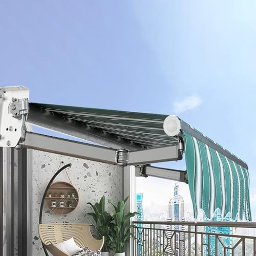 Awning for Patio, Waterproof Cover Outdoor Canopy, Patio Retractable Awning with Manual Crank Handle, Deck Canopy Balcony for Shop(13.1X11.5FT)