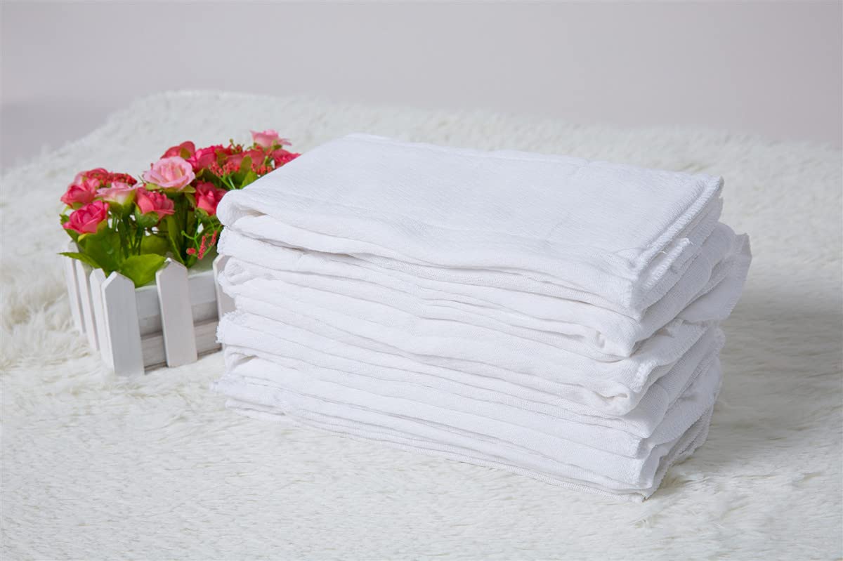 Cotton Burp Cloths, Prefold Cloth Diaper (2+3+2 with Padding)