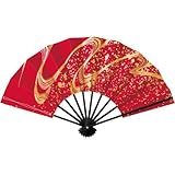 [浅草きもの市] 舞扇子 黒塗 9寸5分 赤地流水 日本製 京扇子 お稽古 扇子 舞踊 稽古用