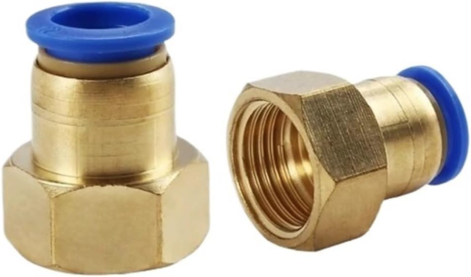10pcs PCF Air Pipe Fitting 4 6 8 10 12mm Hose Tube 1/8 3/8 1/2 1/4 BSPT Female Thread Brass Pneumatic Connector Quick Joint(PCF8-03)
