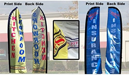 KIDS EAT FREE (Blue) Flutter Feather Banner Flag Kit (Flag, Pole, & Ground Mt)