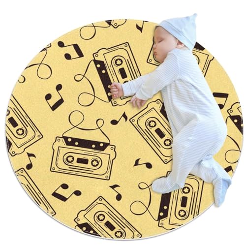 Tapis de sol rond 1m résistant et isolant pour chambre d'enfant - 2